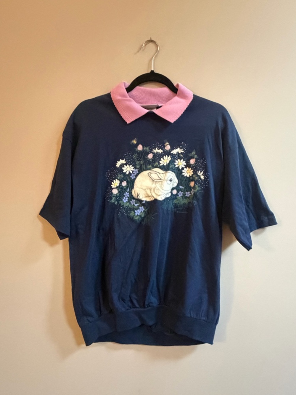 Morning Sun USA Vintage Bunny Rabbit Floral Cottagecore Sweater Sweatshirt